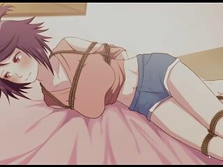 Bonds bdsm hentai-spel ep.2 lesbische kamergenoten kietelen elkaar terwijl ze vastgebonden zijn met tape
