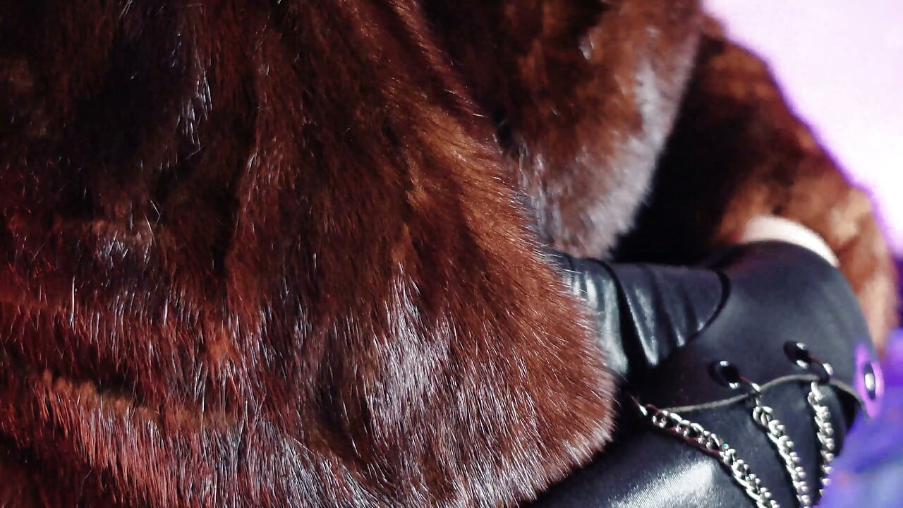 FUR FETISH video: beautiful Mistress tease and seduce. ASMR and JOI. Arya Grander.