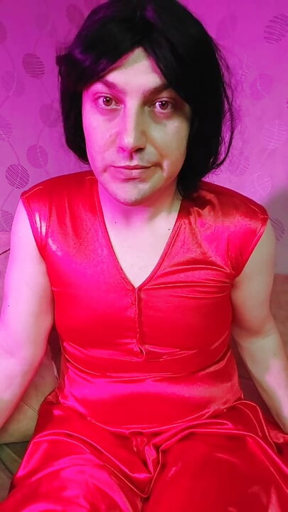 Red Princess Kitty Cross Having Fun in Red Dress