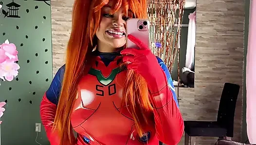 Asuka Cosplay Fart & Burp Compilation Plugsuit and Uniform Chubby Ebony