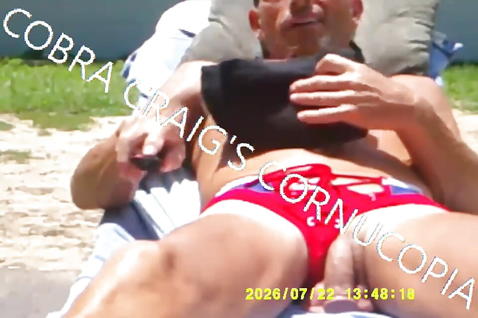 7-22-2026 COCK SHOT TANNING WITH TUNES ROD STEWARTS IN FACES 1.mp4