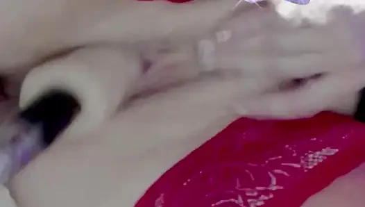 Very Wet Pussy Close-up, Vibrator on Clit, Fuck Pussy Sex Machine