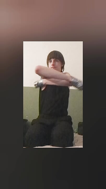 selfbondage mittens and dildo sucking