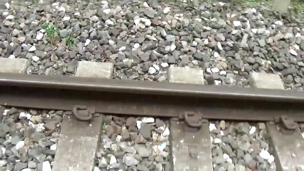 Crazy girl suck a cock and get fucked on the railway