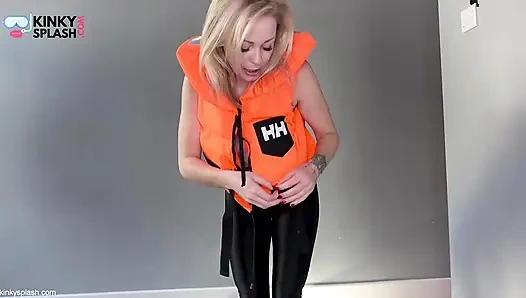 Asmr Lifejacket Fetish Confession in Shiny Leggings