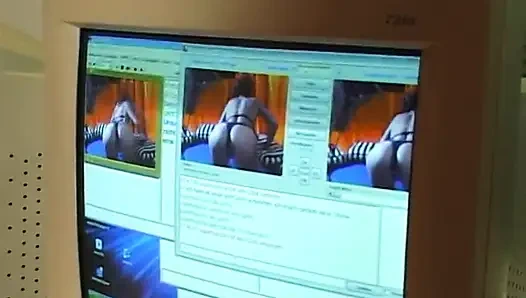Brunette slut is rubbing  her snatch at the casting