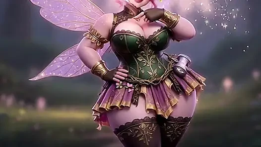 Thicc rosa fee twerking massiver arsch mit zauberstab