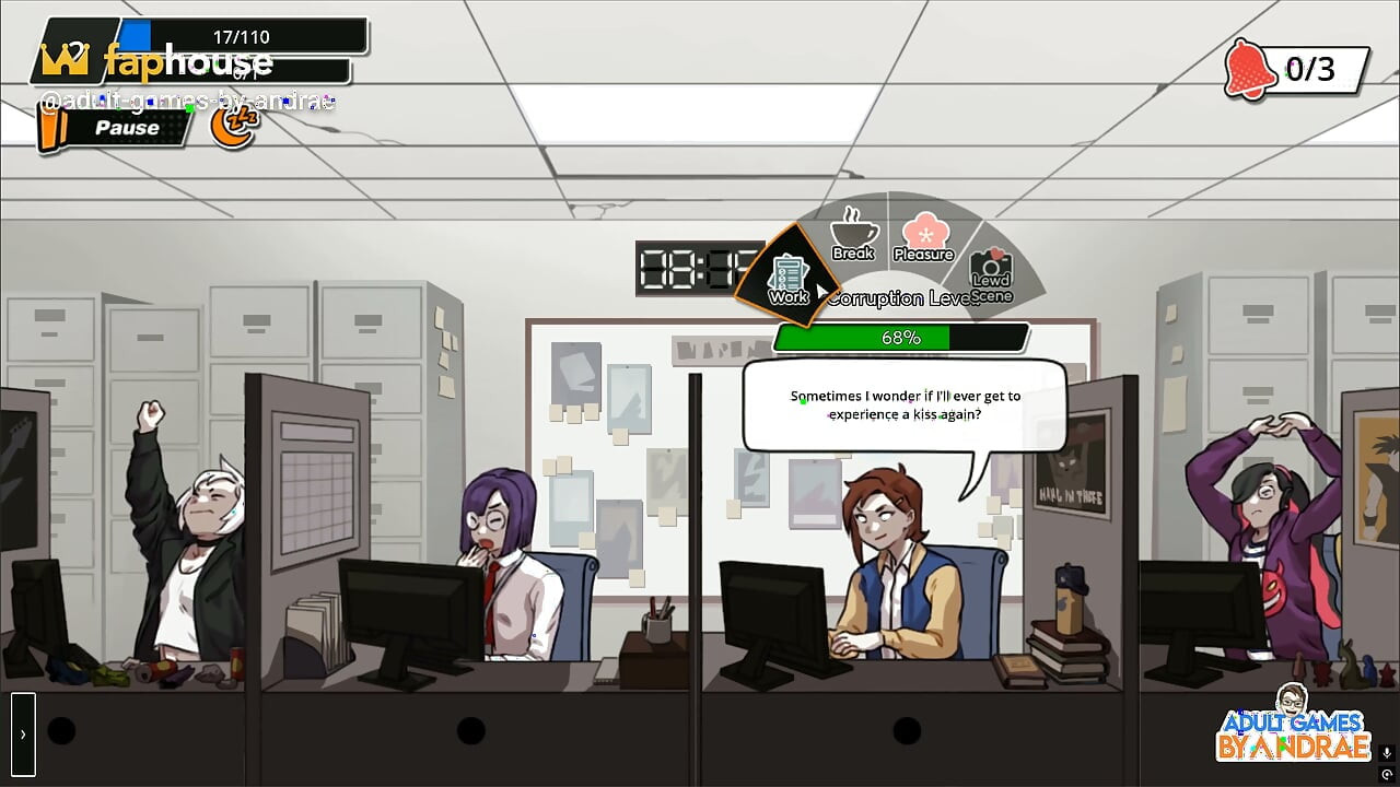 Gameplay hantu femboy bagian 1 - masturbasi di kantor