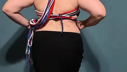 Руководство по самостоятельному связке Shibari - День Независимости, Красно-Белое и синее сердце