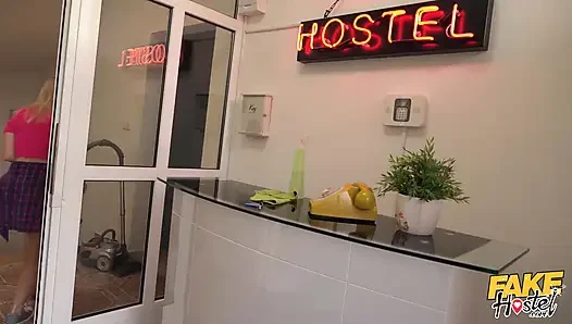 Fake Hostel - Lily Joy Makes Sure She Cleans the Rool and All the Cum Before She Leaves