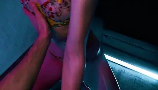 Sarışın model yağlanıyor ve parmaklıyor