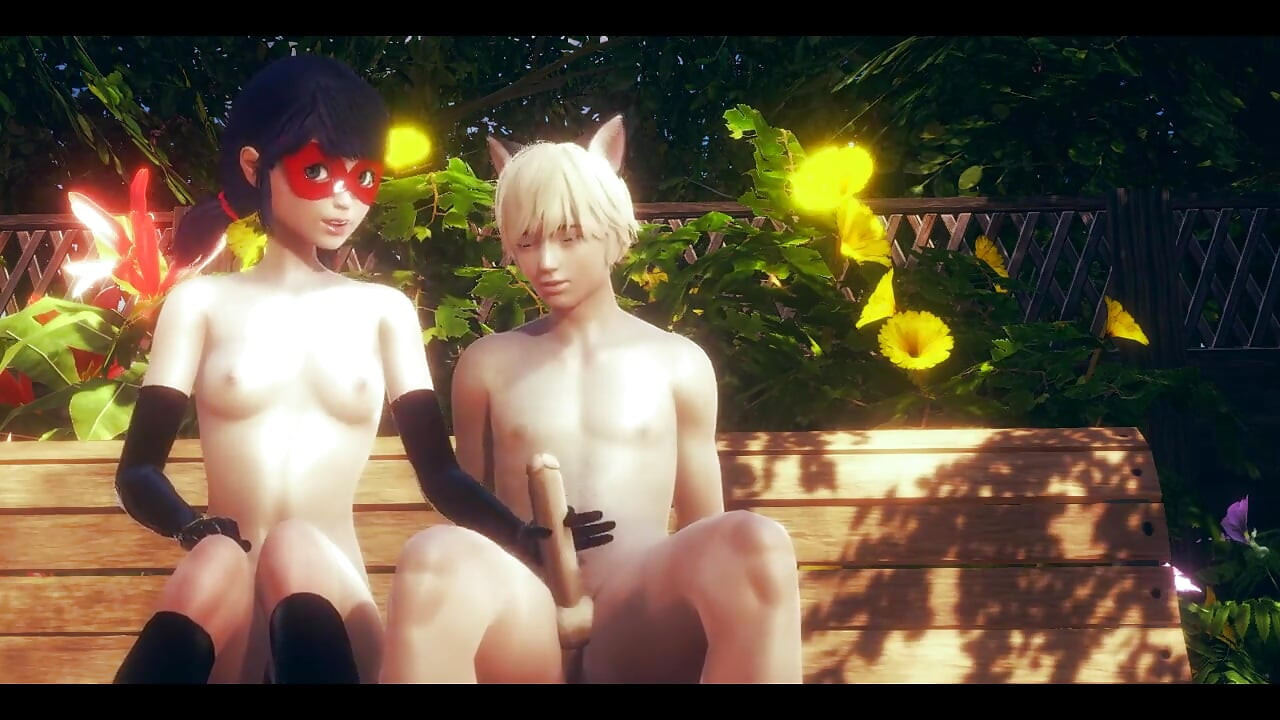 Ladybug Hentai - Handjob and Fucked by Cat Noir in a Park - Japanese Asian Manga Anime Game Porn