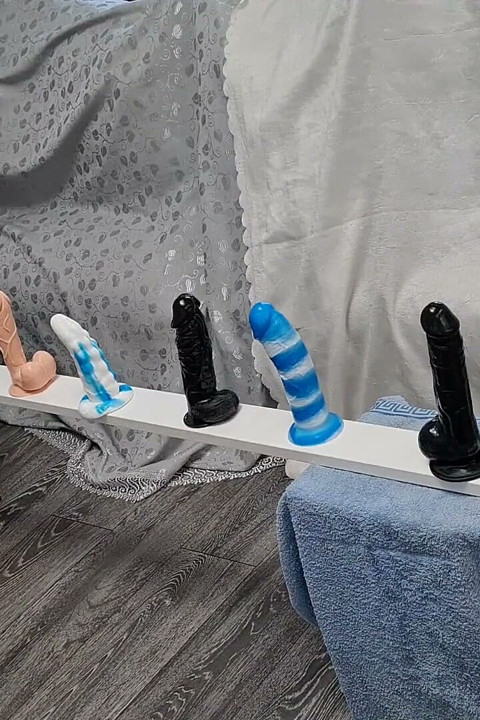 Skinny Babe Riding All Her Dildos From Small to Big Till Big Orgasm