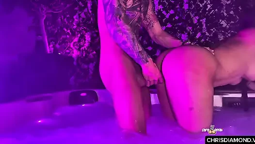 Fick hart im Whirlpool mit Chris Diamond