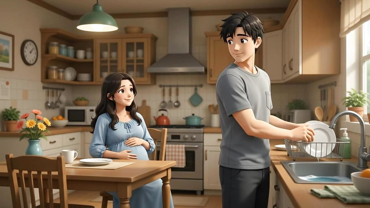 継息子が妊娠中の継母を誘惑し、彼女の大きなお尻に中出しする