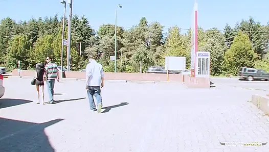 Brunette gets fucked doggy style after getting cunnilingus