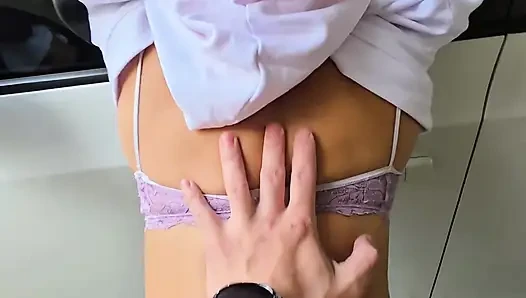 In Front of Her Husband, She Ches on Her Friend's Cock.
