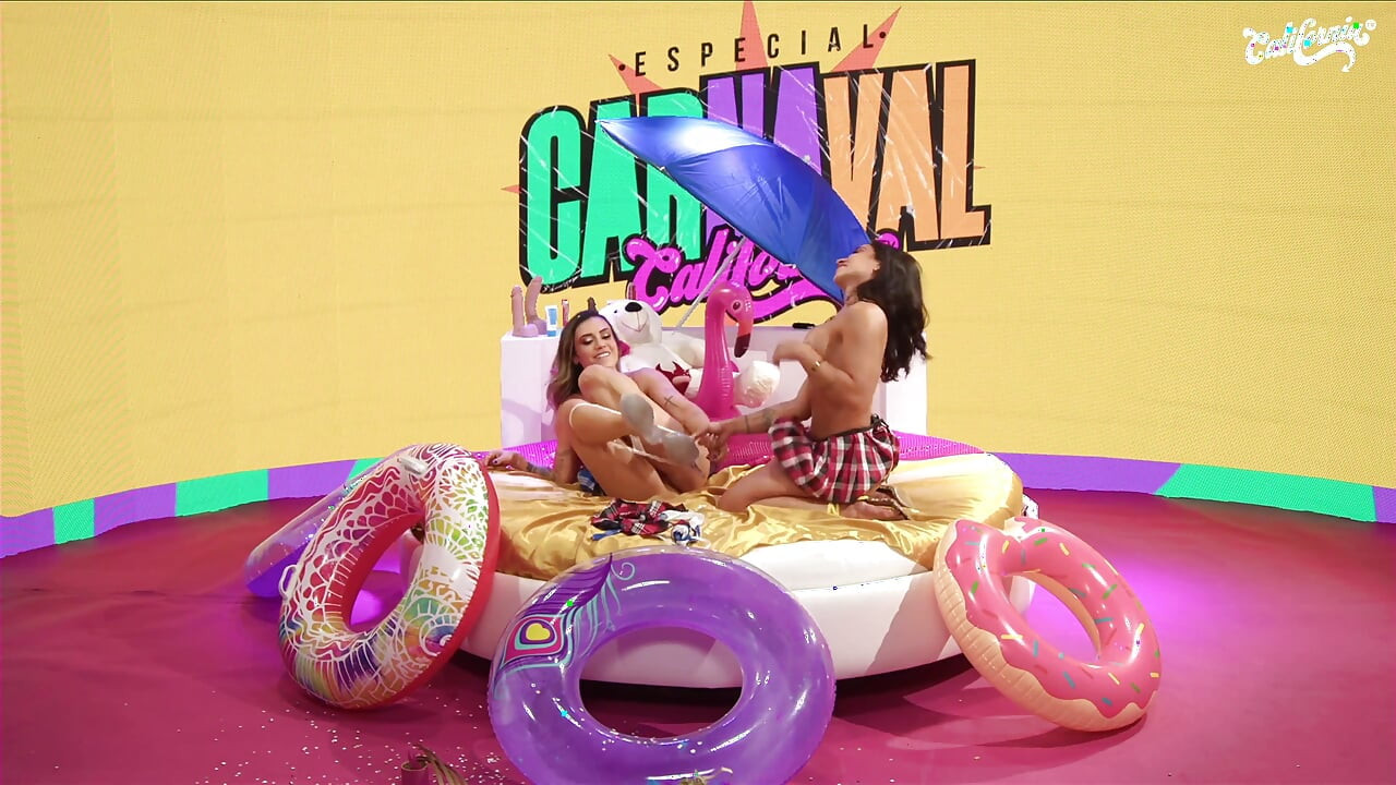 Two Hot Brazilian MILFs Having Sex at a Carnival Party.