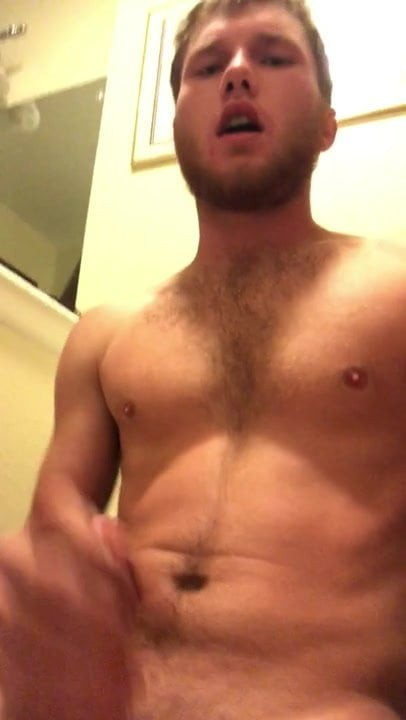 Big white cock jerked off until cum