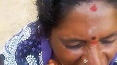 Tamil tante neemt sperma minnaar in haar mond