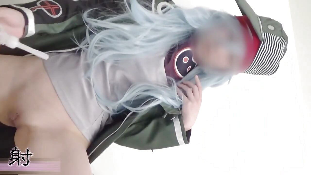 Slutty Asians. Girl with colored hair having fun