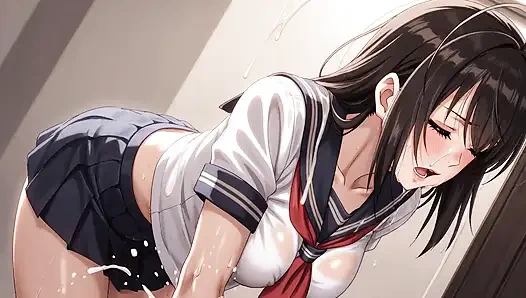 Öğrenci kız yüzünün her yerine boşalıyor