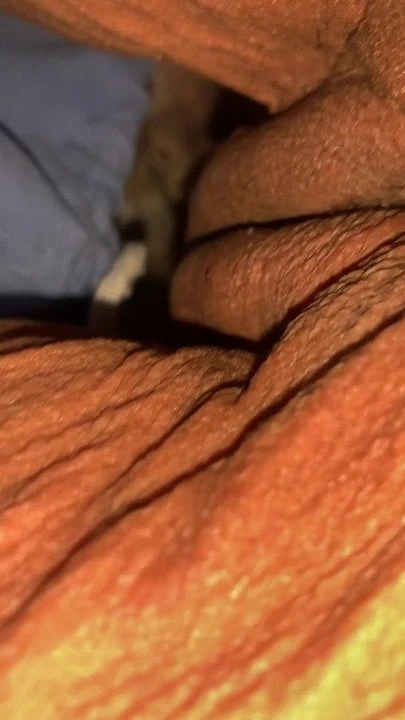 Skinny Black granny gaping booty and shaved pussy