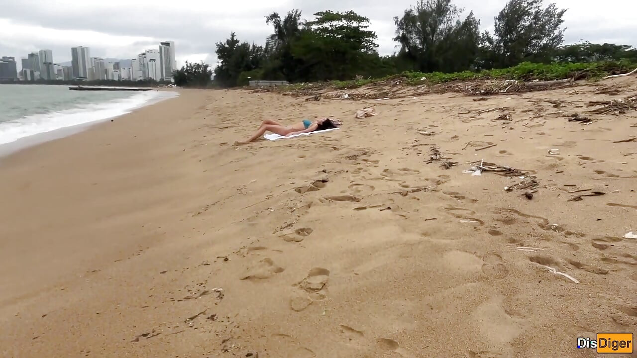 Babe Can I Cum on Your Tits? - Cock Flashing on the Beach