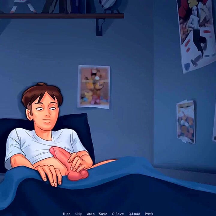 Summertime saga:  stepson jerks off thinking about his stepmom ep 48