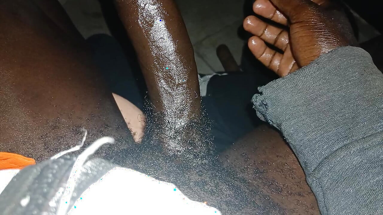 Hairy cock handjob