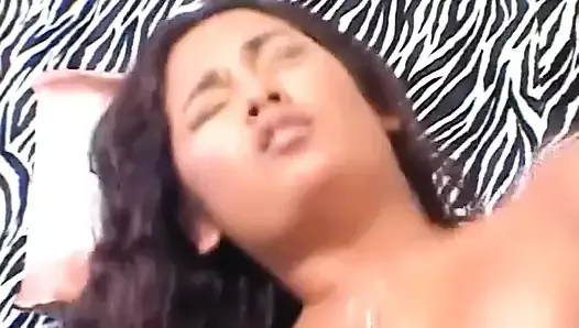 Black slut gets fucked hard in mouth in bed