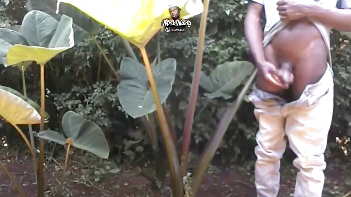 AFRICAN BIG  BLACK COCK JERKING OFF IN PUBLIC
