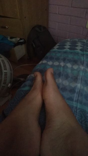 Feet rubbing waiting for you to suck them