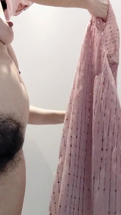 Spectacular moment from "Hot latina with big ass, hairy pussy, big tits, big ass. Horny mom strips and masturbates with moans."