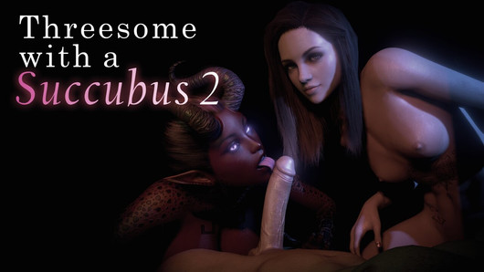 Succubus has threesome sex with couple 3D animation