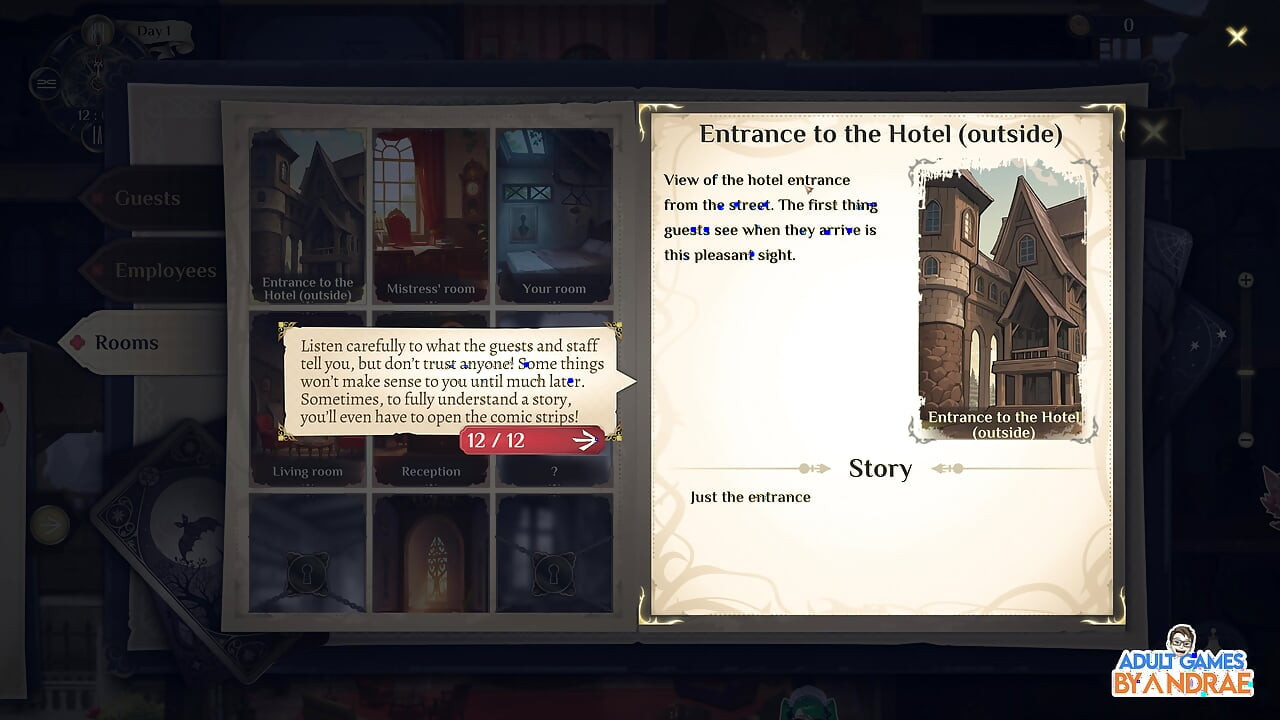 Joc cu povești la hotel, partea 2 - Explorând Hotelul Living și Întâlnire cu Huntress Griselda