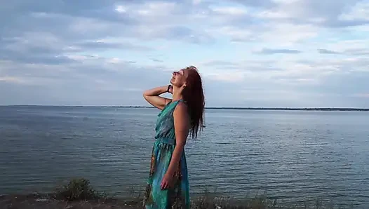 Volga marge in evening