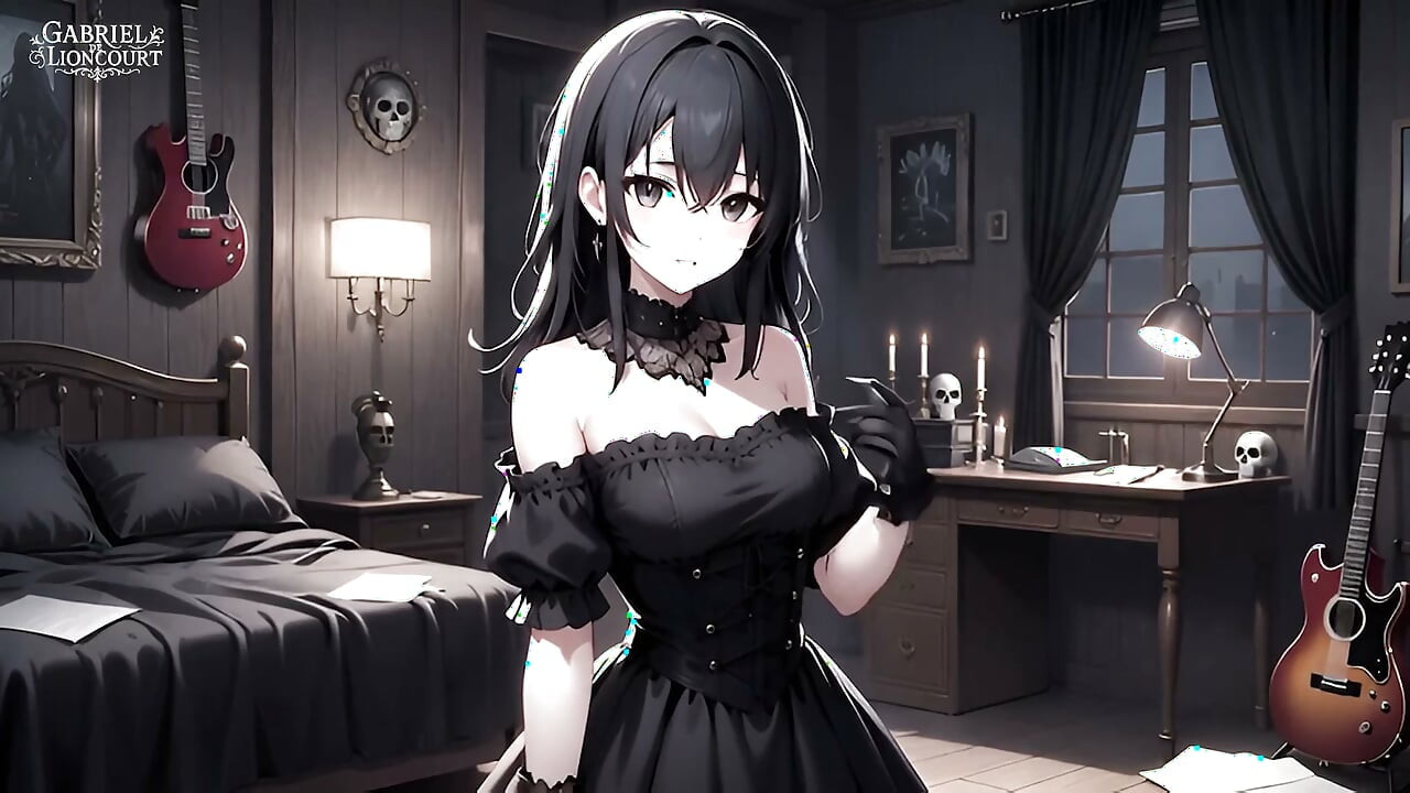 Goth Girl Fan Fucks Rockstar Backstage  - Hentai