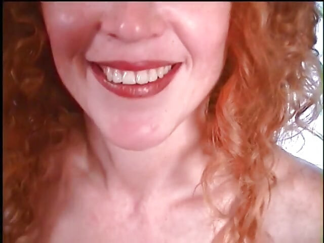 Playful redhead  gives sensual blowjob