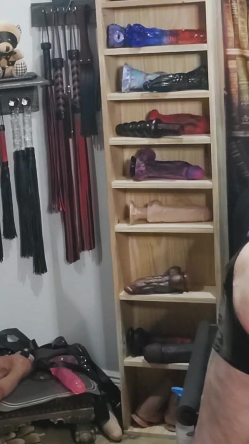 Blondie put half her arm in his ass then Pegged hard | Clip 1