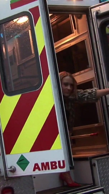 Stunning moment from "Two guys get the fuck of their lives by two babes in an ambulance"