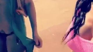 Nikki Bella en Brie Bella lopen op het strand in Maui