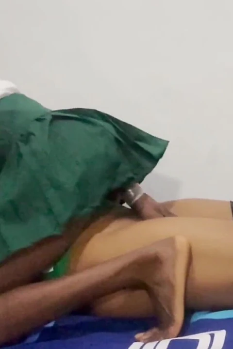 African Teen Bitch in Uniform. Fucks Cowgirl After School