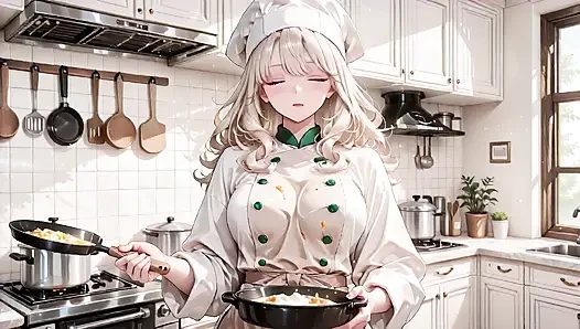 Sexy Housewife Chef Can't Hold Back After Cooking! Takes Off Apron for Wild Bedroom Cowgirl Orgasm