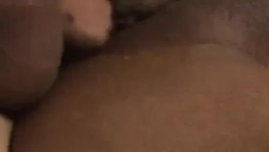 Black beauty with big natural tits goes for a nice ride on her stepbroth...