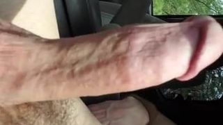 Showing off my dick in the car