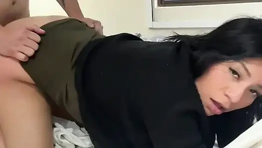 Mexican nymphomaniac with her coworker