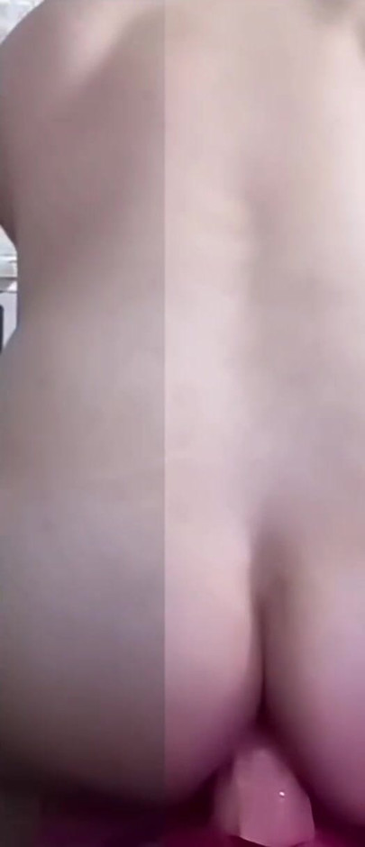 Riding a juicy dildo