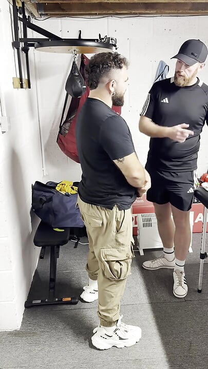 Locker Room Rubdown Ends with His Load Down Throat