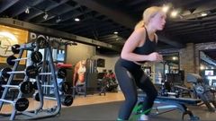 Natalie Alyn Lind working out at the gym